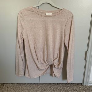 Long sleeve knotted tan shirt size medium